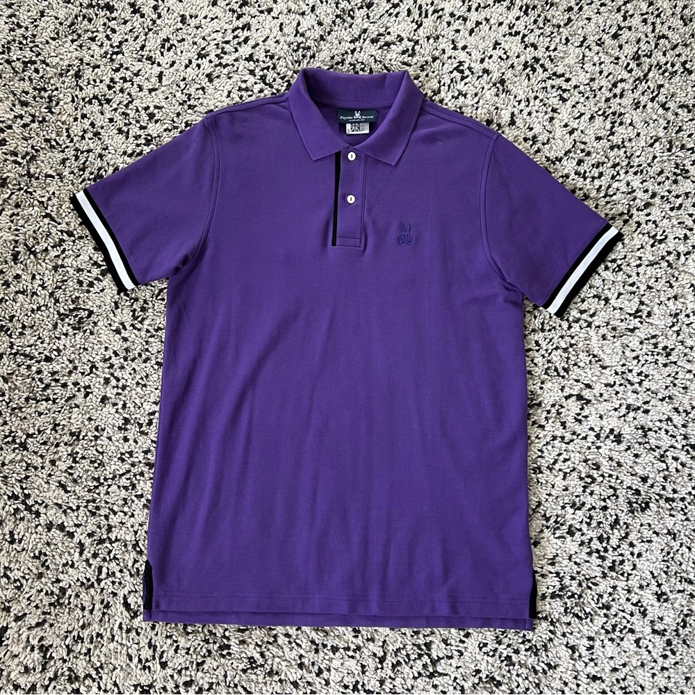 Psycho Bunny Polo Shirt Purple Short Sleeve Men's Size 5 Medium